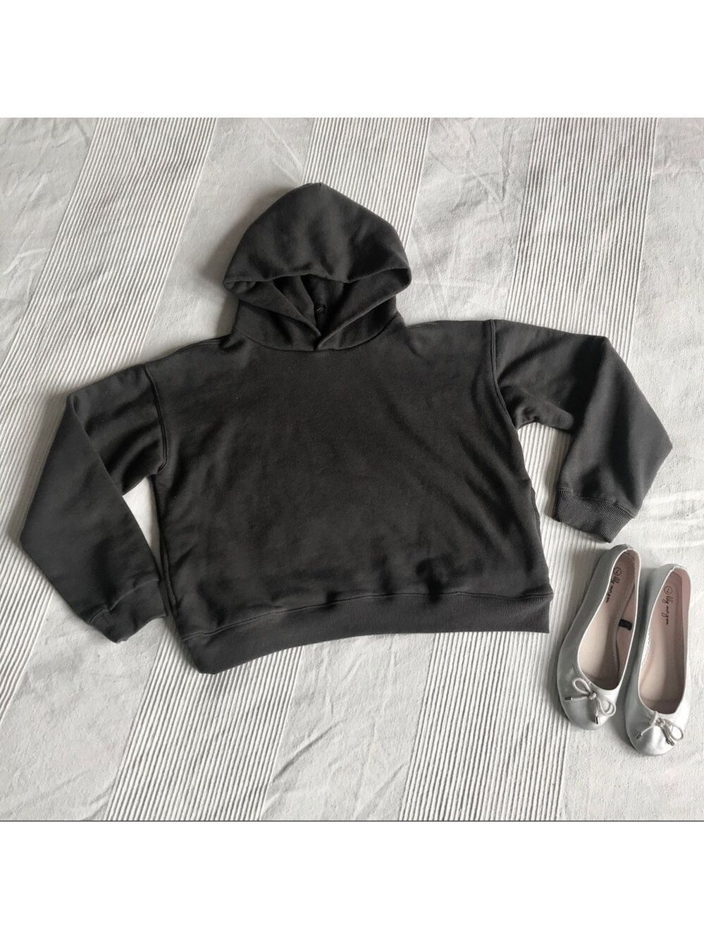 DPLUS Studio Charcoal Cropped Hoodie Small NWOT